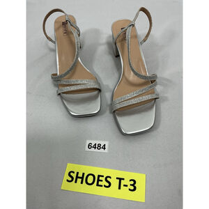 Womans NWOT Idifu Strappy Slipon Sandals Silver 11 Slingback Block Heel Open Toe